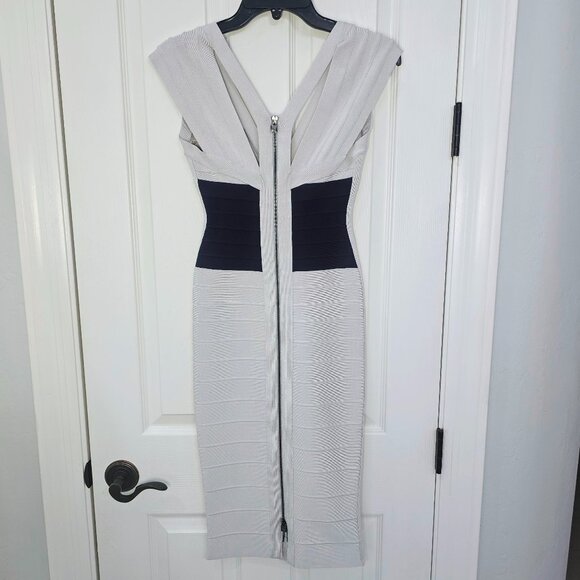 Authentic HERVE LEGER Color Block Bandage Bodycon Dress - Size Small - Picture 4 of 7